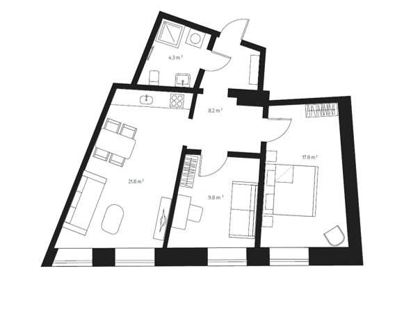 Dzīvoklis Nr. 6 — dzīvokļa plāns